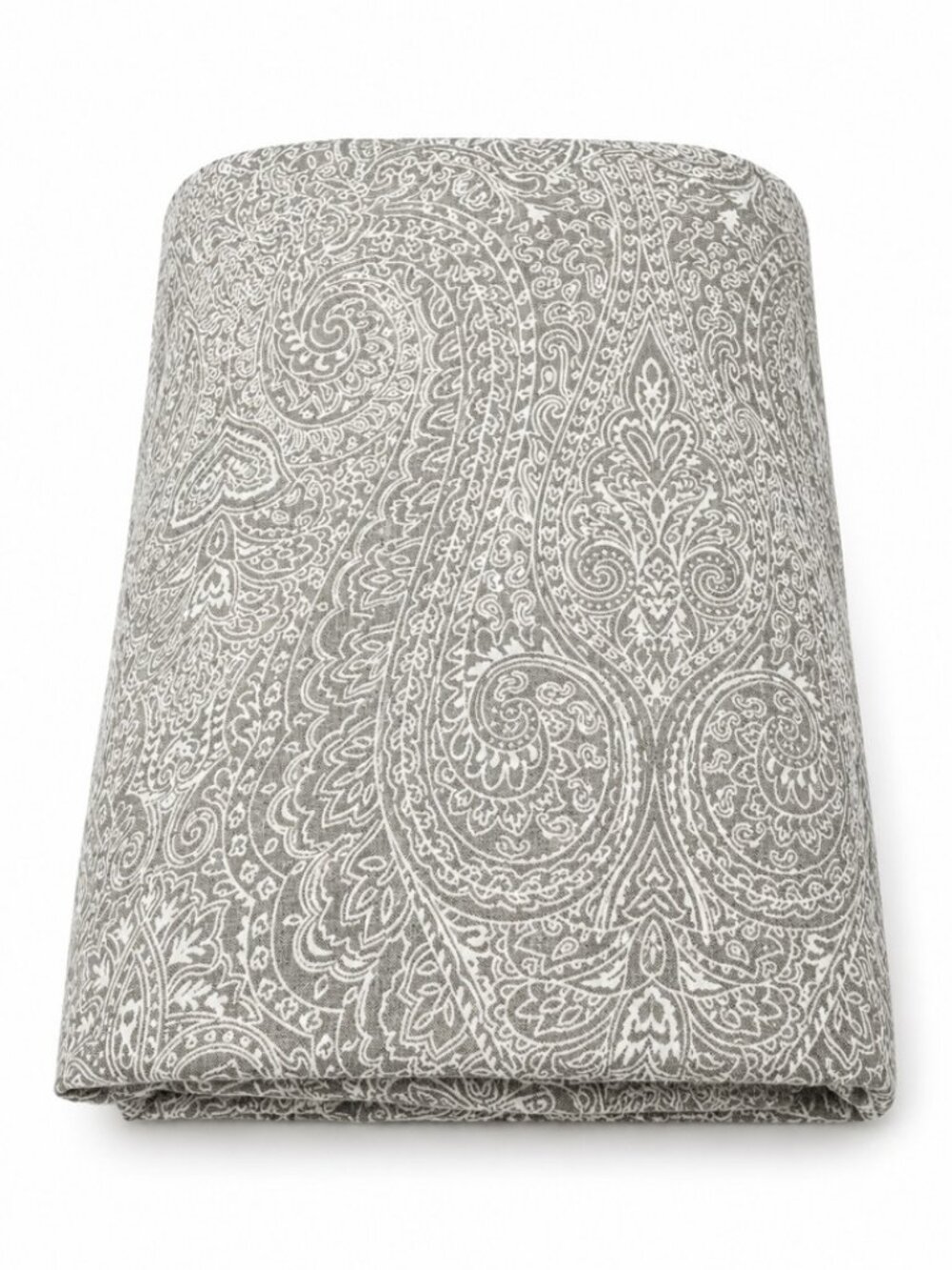 Wamsutta Vintage 100% Linen King Duvet Cover Gray Paisley Pattern Pre‑Owned